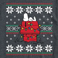 Mens Round Neck Short Sleeve Regular Fit Snoopy Big and Tall Graphic T-Shirt
