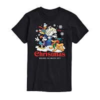 Mens Crew Neck Short Sleeve Regular Fit Mickey and Friends Big Tall Graphic T-Shirt