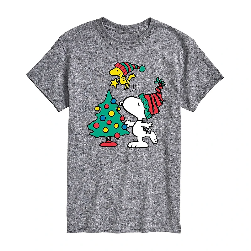Mens Crew Neck Short Sleeve Regular Fit Snoopy Big and Tall Graphic T-Shirt