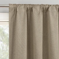 Sun Zero Presley Herringbone Magnetic Rod Pocket 100% Blackout Set of 2 Curtain Panel