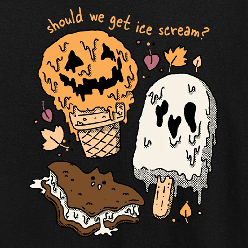 Ice Scream Halloween Womens Crew Neck Short Sleeve Regular Fit Graphic T-Shirt
