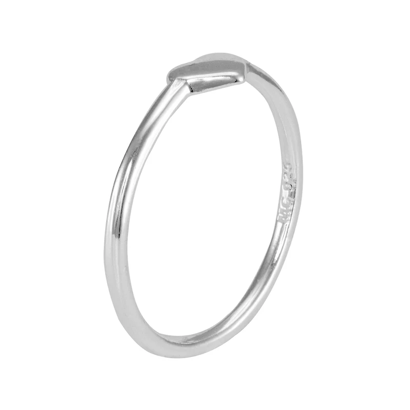 Itsy Bitsy Womens Sterling Silver Heart Delicate Midi Band