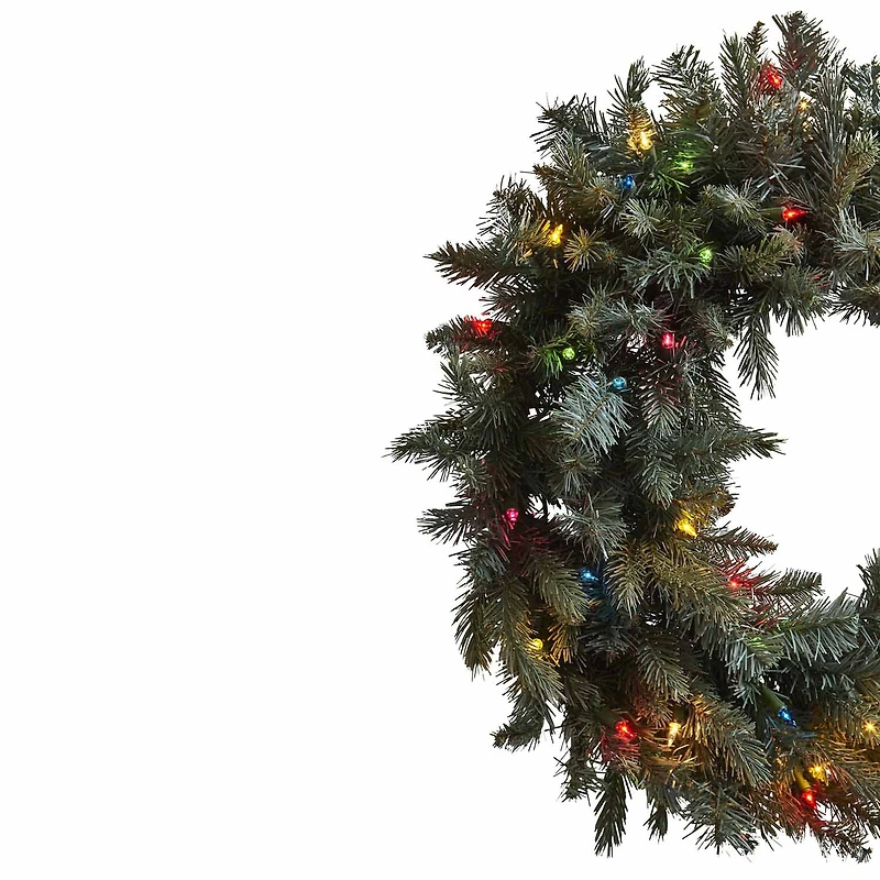Nearly Natural 30in Lighted Wreath