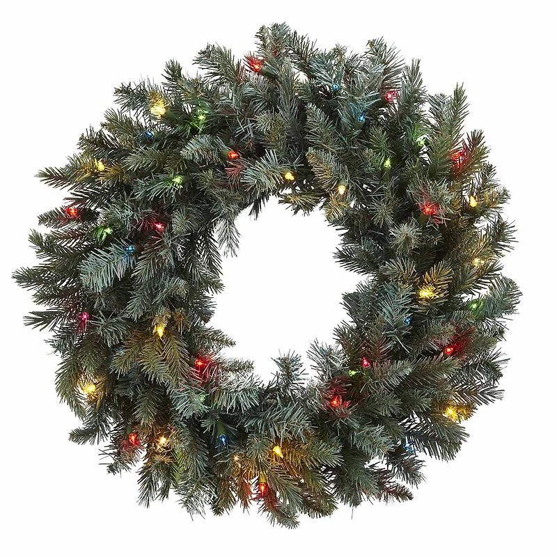 Nearly Natural 30in Lighted Wreath