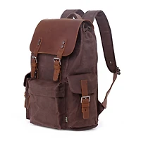 TSD Brand Stone Creek Waxed Canvas Unisex Adult Adjustable Straps Padded Straps Backpack