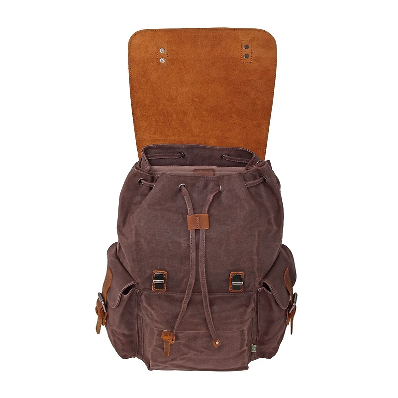 TSD Brand Stone Creek Waxed Canvas Unisex Adult Adjustable Straps Padded Straps Backpack