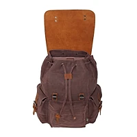 TSD Brand Stone Creek Waxed Canvas Unisex Adult Adjustable Straps Padded Straps Backpack