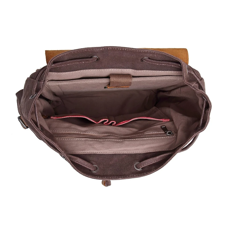 TSD Brand Stone Creek Waxed Canvas Unisex Adult Adjustable Straps Padded Straps Backpack