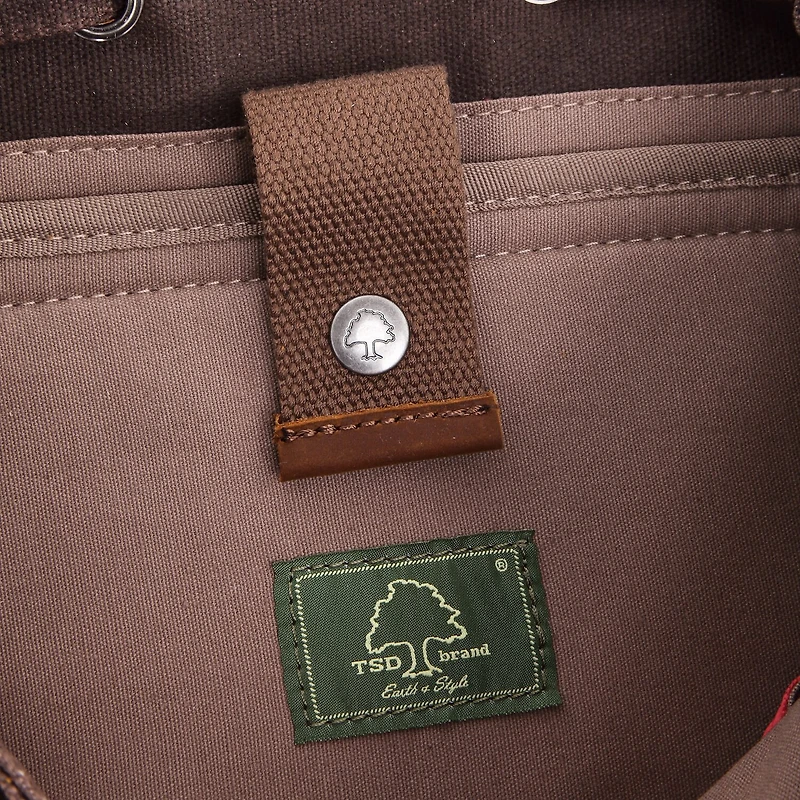 TSD Brand Stone Creek Waxed Canvas Unisex Adult Adjustable Straps Padded Straps Backpack