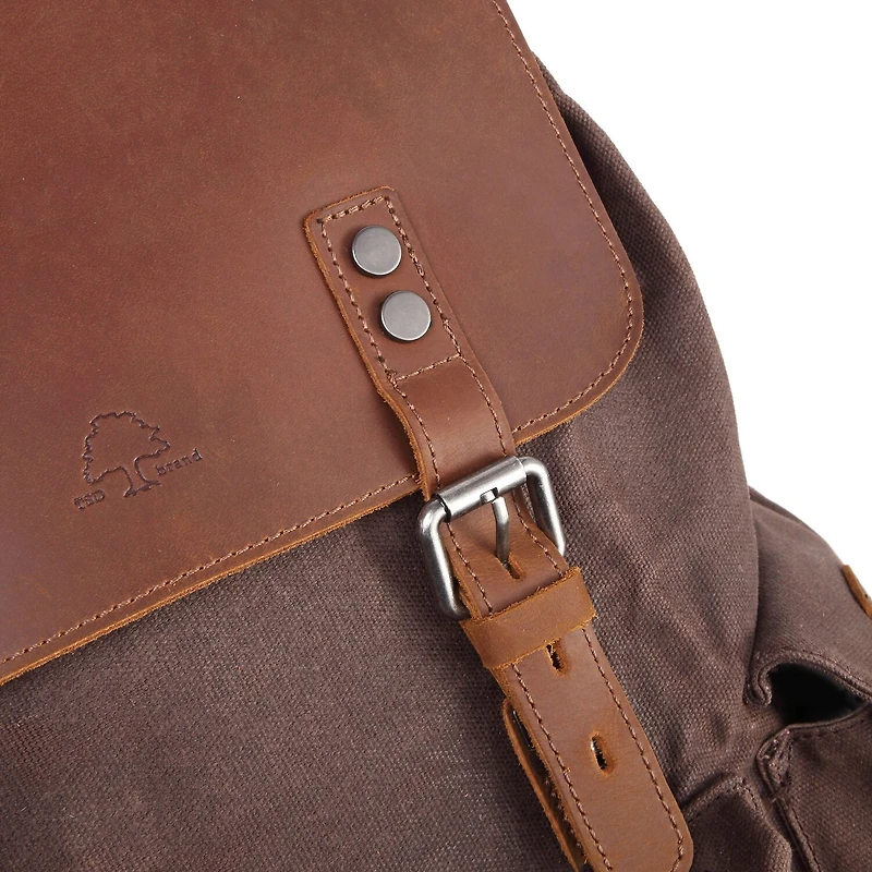 TSD Brand Stone Creek Waxed Canvas Unisex Adult Adjustable Straps Padded Straps Backpack