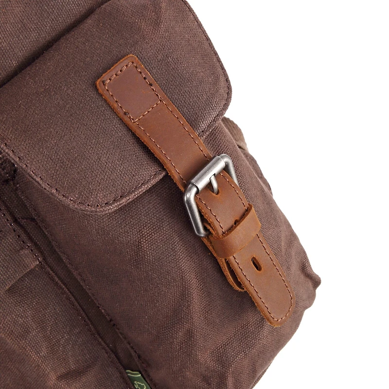 TSD Brand Stone Creek Waxed Canvas Unisex Adult Adjustable Straps Padded Straps Backpack