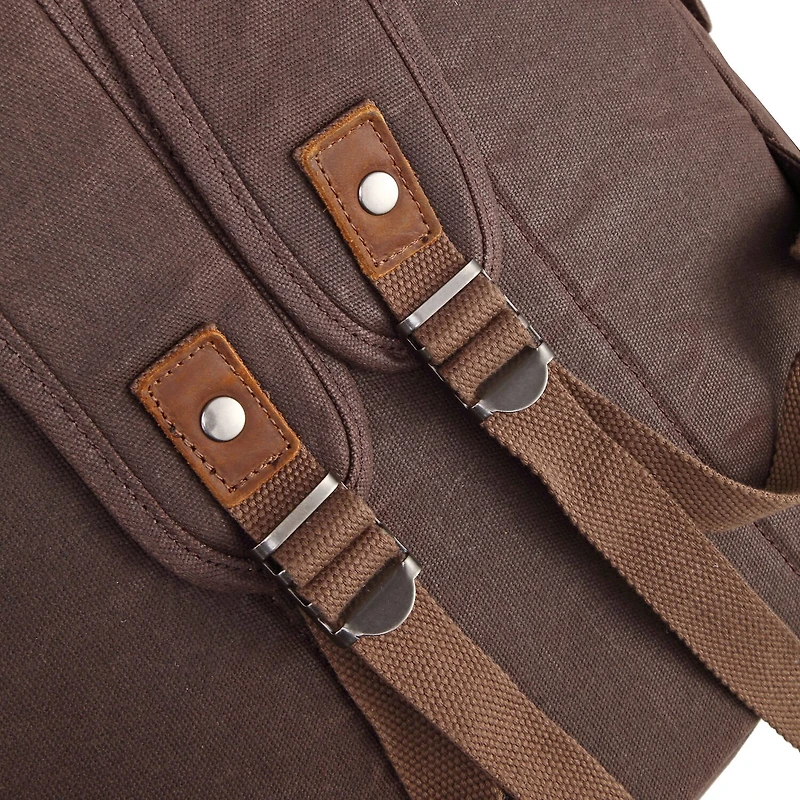 TSD Brand Stone Creek Waxed Canvas Unisex Adult Adjustable Straps Padded Straps Backpack