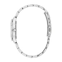 Bulova Crystal Womens Crystal Accent Silver Tone Stainless Steel Bracelet Watch 96l291