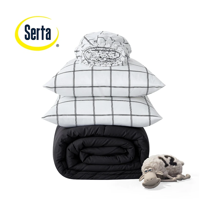 Serta Simply Clean™ Reversible Antimicrobial Treated Complete Bedding Set with Sheets