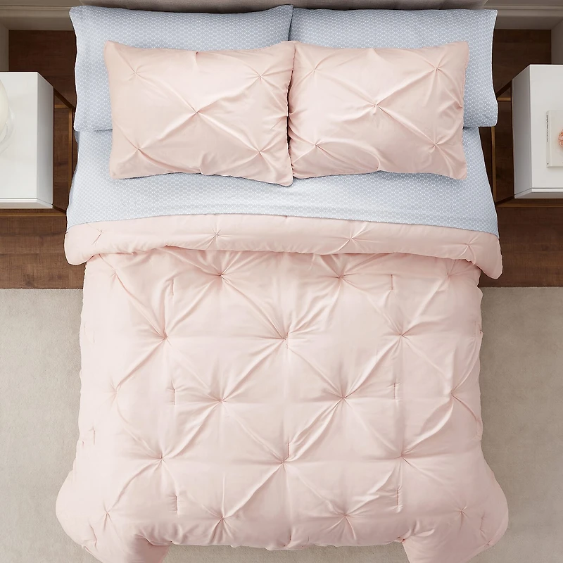 Serta Simply Clean™ Pleated Antimicrobial Treated Complete Bedding Set