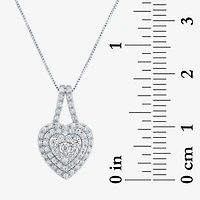 (G-H / Si2-I1) Womens 1/3 CT. T.W. Lab Grown White Diamond 10K Gold Heart 18 Inch Pendant Necklace