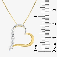 (G-H / Si2-I1) Womens 1/3 CT. T.W. Lab Grown White Diamond 10K Gold Heart 18 Inch Pendant Necklace