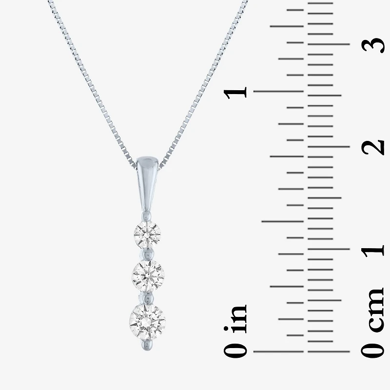 (G-H / Si2-I1) Womens 1/3 CT. T.W. Lab Grown White Diamond 10K Gold 18 Inch Pendant Necklace