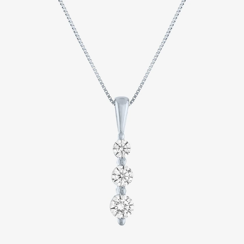 (G-H / Si2-I1) Womens 1/3 CT. T.W. Lab Grown White Diamond 10K Gold 18 Inch Pendant Necklace