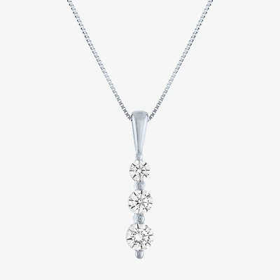 (G-H / Si2-I1) Womens 1/3 CT. T.W. Lab Grown White Diamond 10K Gold 18 Inch Pendant Necklace