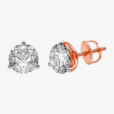 Ever Star (E-F / Si1-Si2) 3 CT. T.W. Lab Grown White Diamond 14K Gold 8.3mm Round Stud Earrings