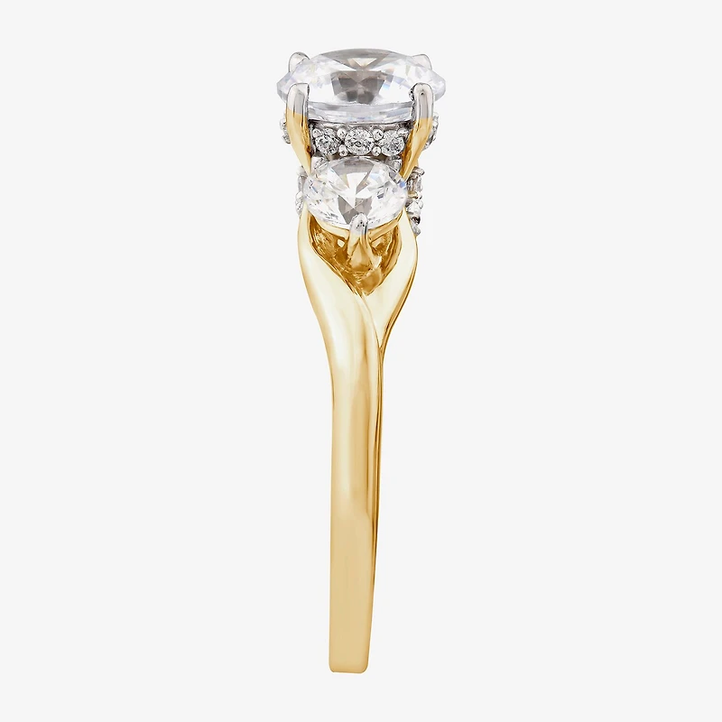 Love Lives Forever (G / Si1-Si2) Womens 2 CT. T.W. Lab Grown White Diamond 10K Gold Round 3-Stone Engagement Ring