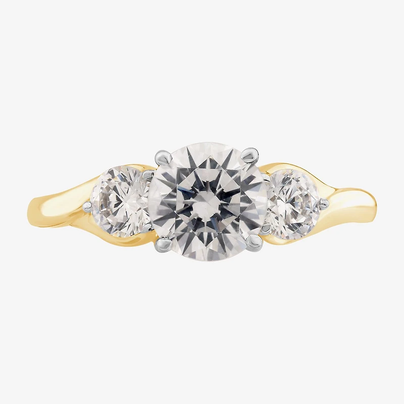 Love Lives Forever (G / Si1-Si2) Womens 2 CT. T.W. Lab Grown White Diamond 10K Gold Round 3-Stone Engagement Ring