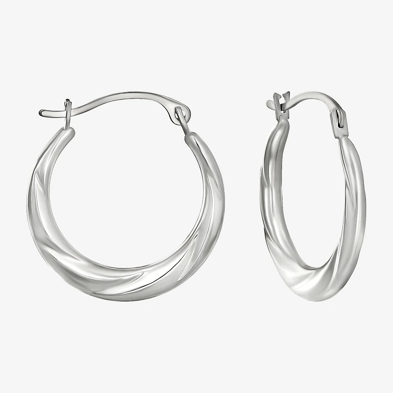 Womens 14K Gold 18mm Round Hoop Earrings