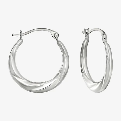Womens 14K Gold 18mm Round Hoop Earrings