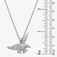 Eagle Mens Sterling Silver Cross 24 Inch Pendant Necklace