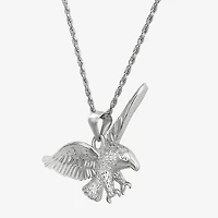 Eagle Mens Sterling Silver Cross 24 Inch Pendant Necklace
