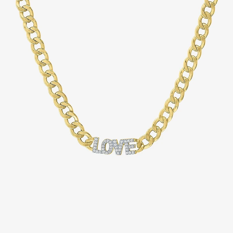 Diamond Addiction (G-H / I1-I2) Womens 1/10 CT. T.W. Lab Grown White Diamond 14K Gold Over Silver Sterling Silver 18 Inch Pendant Necklace