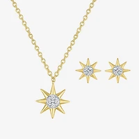 Diamond Addiction North Star (G-H / Si2-I1) Womens Diamond Accent Lab Grown White Diamond 14K Gold Over Silver Star 2-pc. Jewelry Set