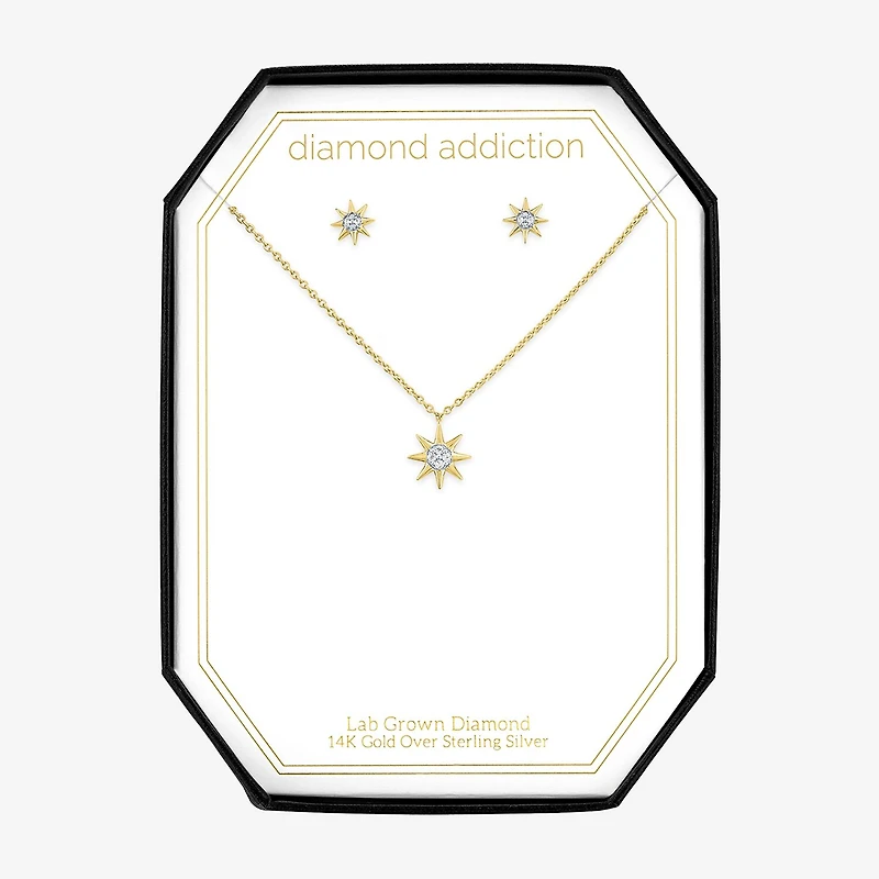 Diamond Addiction North Star (G-H / Si2-I1) Womens Diamond Accent Lab Grown White Diamond 14K Gold Over Silver Star 2-pc. Jewelry Set