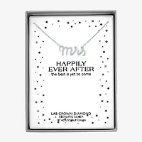 Diamond Accent "Mrs" (G-H / Si2-I1) Womens Lab Grown White Sterling Silver 18 Inch Pendant Necklace