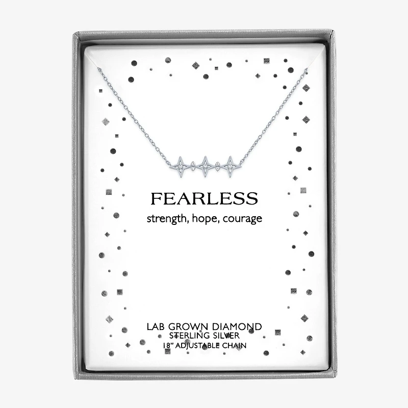 Diamond Accent (G-H / Si2-I1) Womens Lab Grown White Sterling Silver Star 18 Inch Pendant Necklace