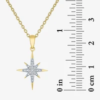 (G-H / Si2-I1) North Star Womens Diamond Accent Lab Grown White 14K Gold Over Silver Sterling 18 Inch Pendant Necklace