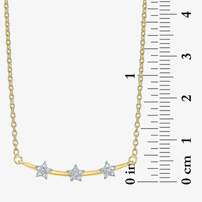 Diamond Accent (G-H / Si2-I1) Womens Lab Grown White 14K Gold Over Silver Sterling 18 Inch Pendant Necklace
