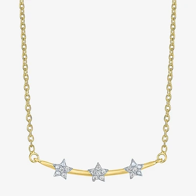 Diamond Accent (G-H / Si2-I1) Womens Lab Grown White 14K Gold Over Silver Sterling 18 Inch Pendant Necklace