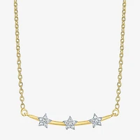 Diamond Accent (G-H / Si2-I1) Womens Lab Grown White 14K Gold Over Silver Sterling 18 Inch Pendant Necklace