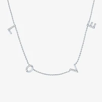 (G-H / I1-I2) "Love" Womens 1/10 CT. T.W. Lab Grown White Diamond Sterling Silver 18 Inch Pendant Necklace