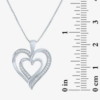 (G-H / I1-I2) Womens 1/10 CT. T.W. Lab Grown White Diamond Sterling Silver Heart Pendant Necklace