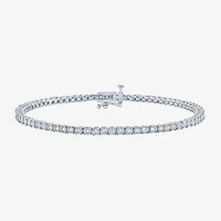 (G-H / I1-I2) Womens 1/2 CT. T.W. Lab Grown White Diamond 14K Gold Over Silver Sterling 7.25 Inch Tennis Bracelet