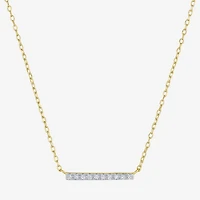 (G-H / I1-I2) Womens Diamond Accent Lab Grown White Diamond 14K Gold Over Silver Bar 2-pc. Necklace Set
