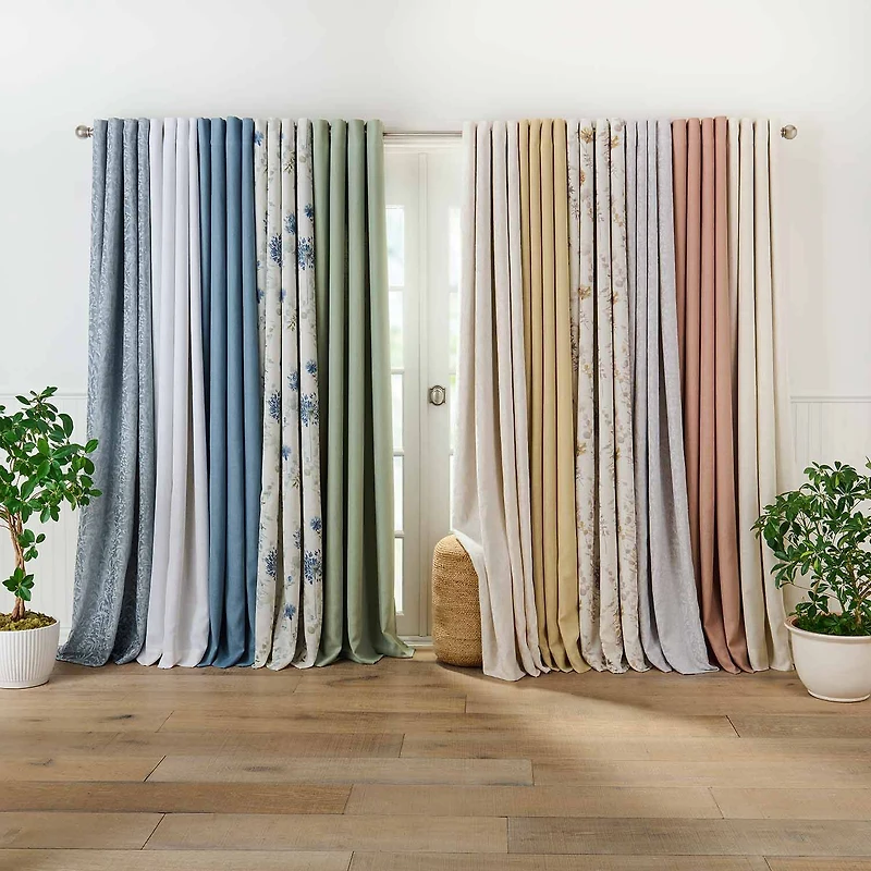 Martha Stewart Westchester Solid Grommet Top Blackout Single Curtain Panel