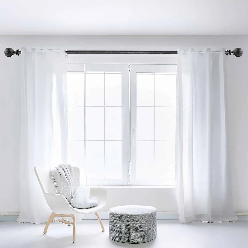 Deco Window Brushed Globe 1 IN Adjustable Curtain Rod