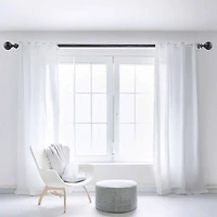 Deco Window Brushed Globe 1 IN Adjustable Curtain Rod