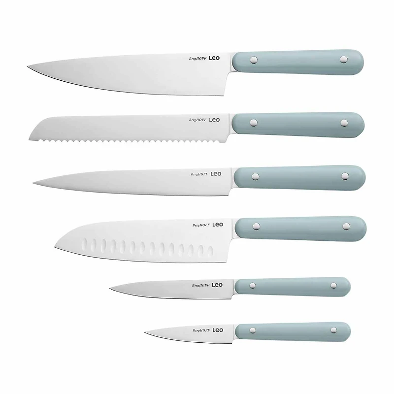 BergHOFF Leo Glints Stainless Steel 7-pc. Knife Block Set