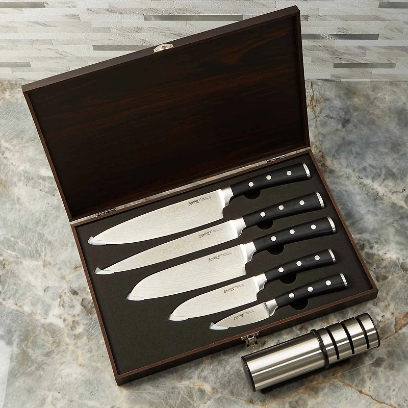 BergHOFF Antigua Stainless Steel 7-pc. Cutlery Set with Wood Storage Case