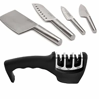 BergHOFF Straight 18/10 Stainless Steel 5-pc. Specialty Knife Set with 3-Slot Sharpener Knife
